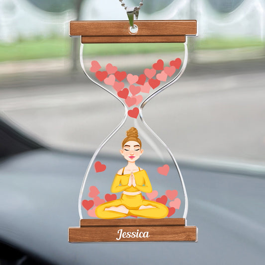 Yoga Hourglass - Personalized Car Ornament