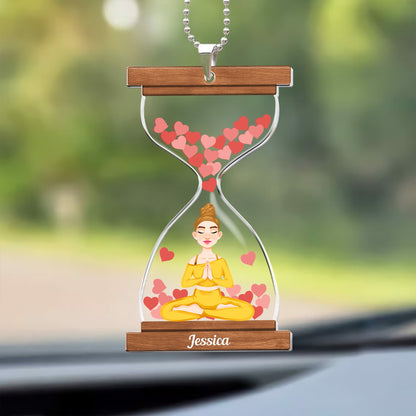 Yoga Hourglass - Personalized Rear View Mirror Accessory