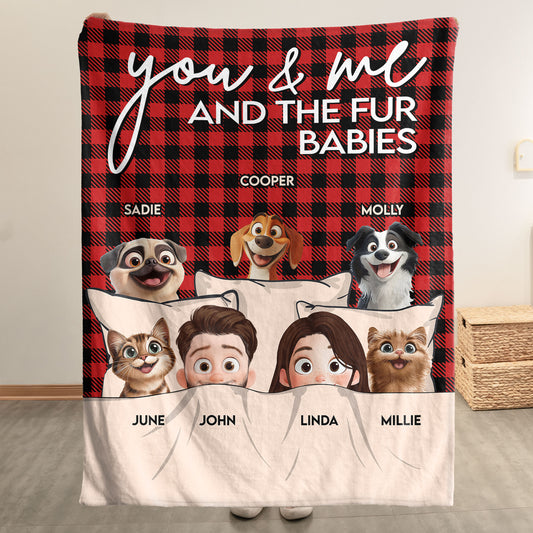 You And Me And Fur Babies - New Cartoon Pet - Personalized Blanket