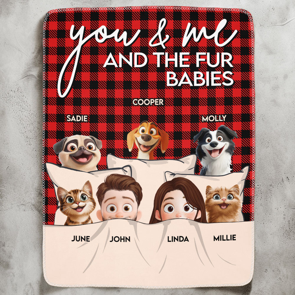 You And Me And Fur Babies - New Cartoon Pet - Personalized Blanket