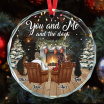 You And Me And Fur Babies - Personalized Glass Ornament