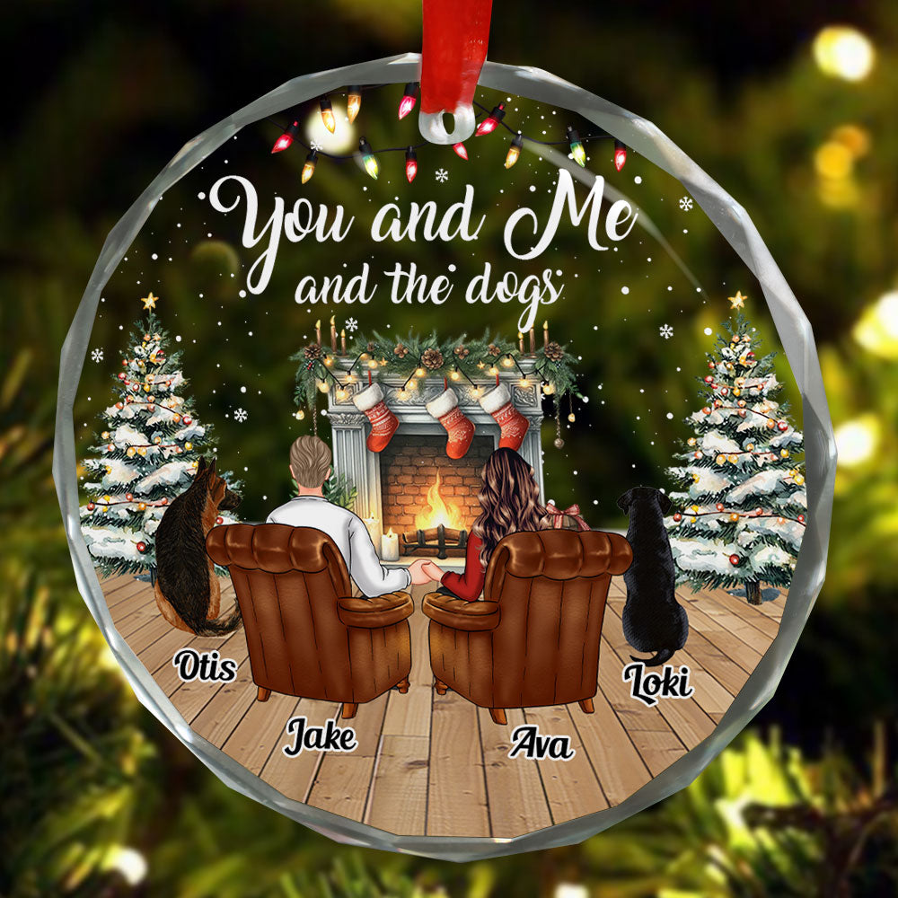 You And Me And Fur Babies - Personalized Glass Ornament