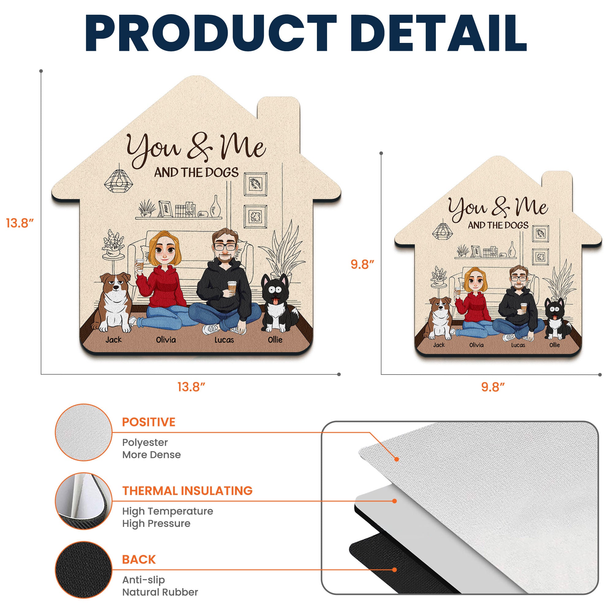 You And Me And The Dogs Gift For Couple, Dog Lovers - Custom Shape Mouse Pad