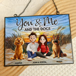 You And Me And The Dogs - Personalized Stained Glass Suncatcher