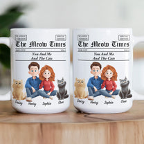 You And Me And The Dogs, Cats, Fur Babies - Newspaper Themed - Personalized Mug
