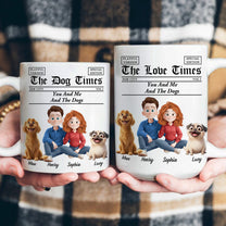 You And Me And The Dogs, Cats, Fur Babies - Newspaper Themed - Personalized Mug