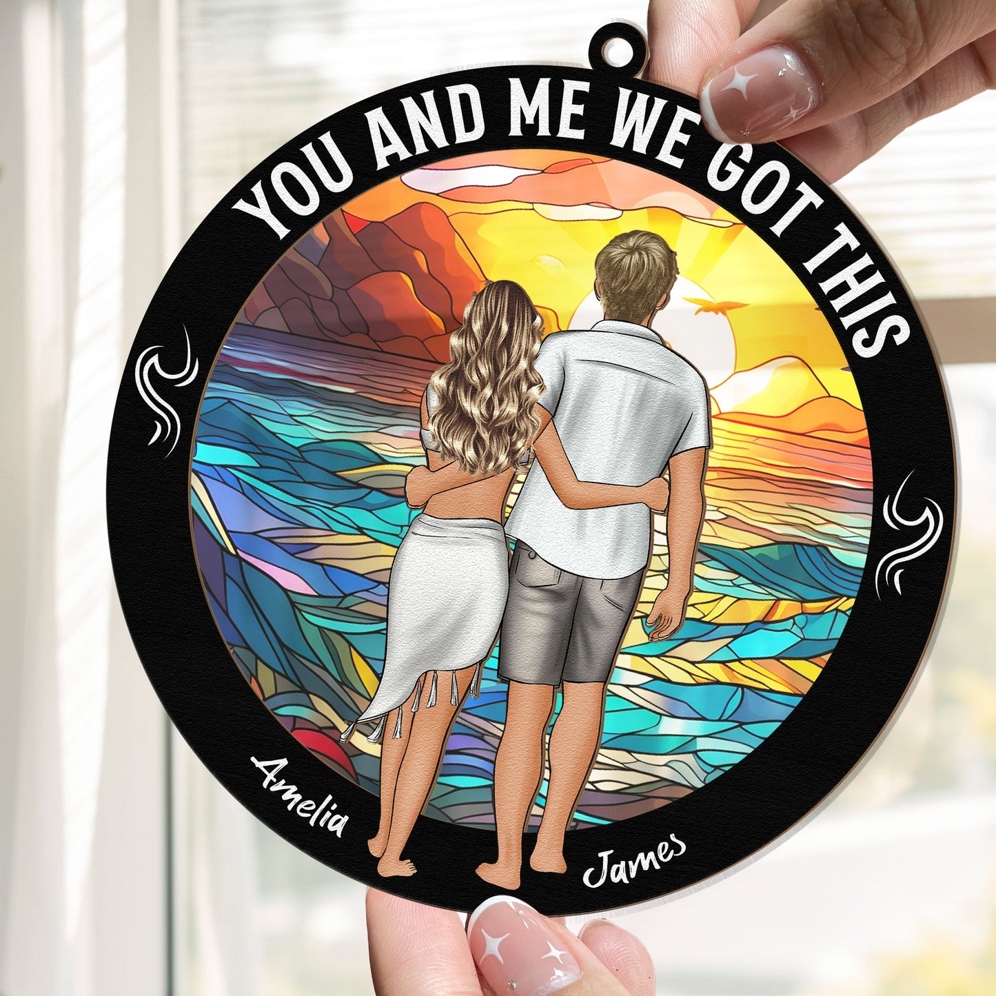You And Me We Got This Couples - Personalized Window Hanging Suncatcher Ornament