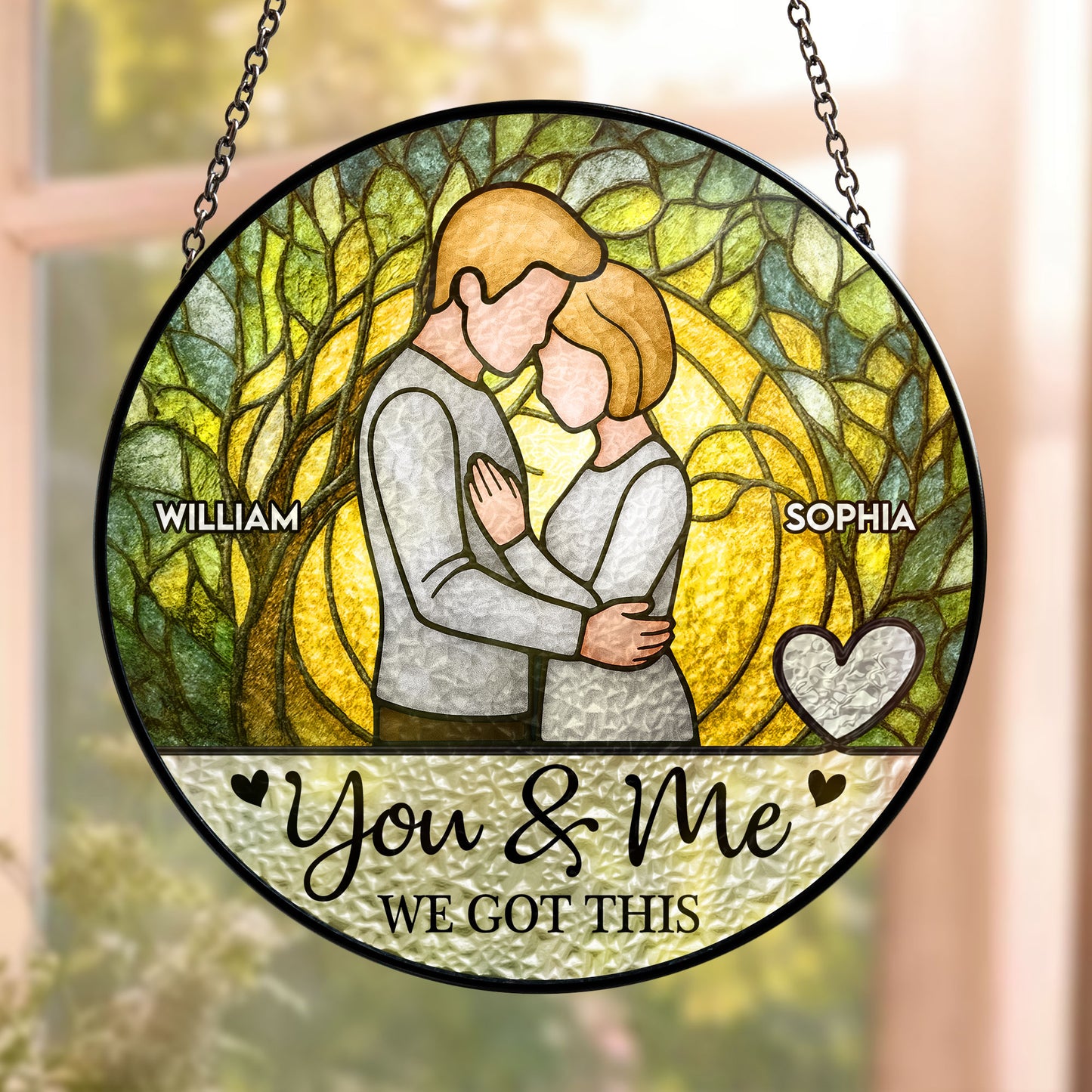 You And Me We Got This - New Version - Personalized Stained Glass Window Hanging Suncatcher