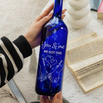 You And Me We Got This - Personalized Blue Bottle Lamp