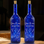 You And Me We Got This - Personalized Blue Bottle Lamp
