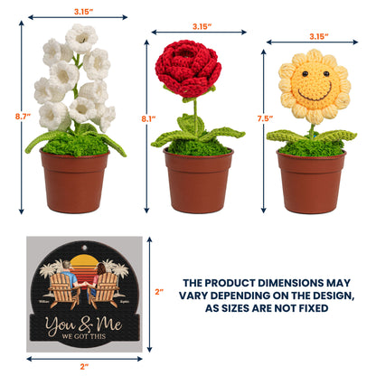 You And Me We Got This - Personalized Crochet Flower Lamp