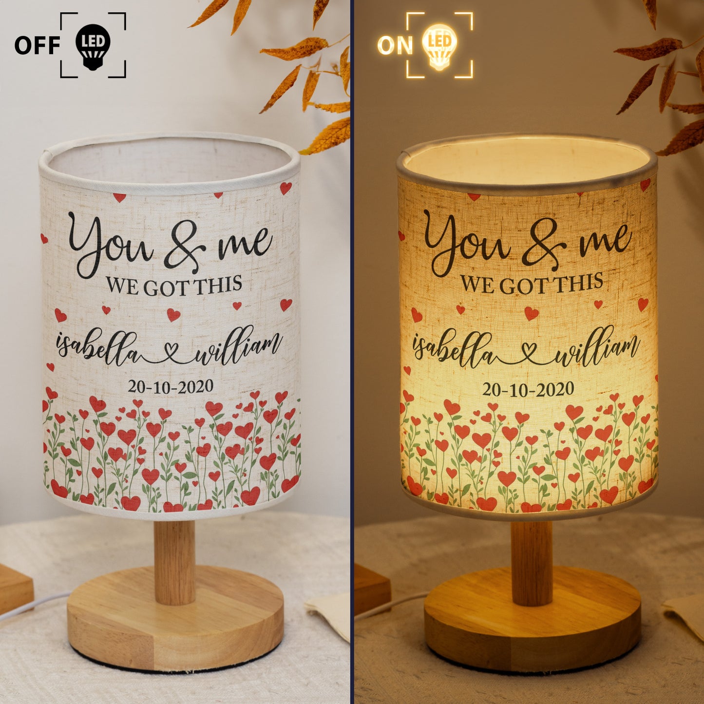You And Me We Got This - Personalized Fabric Lamp