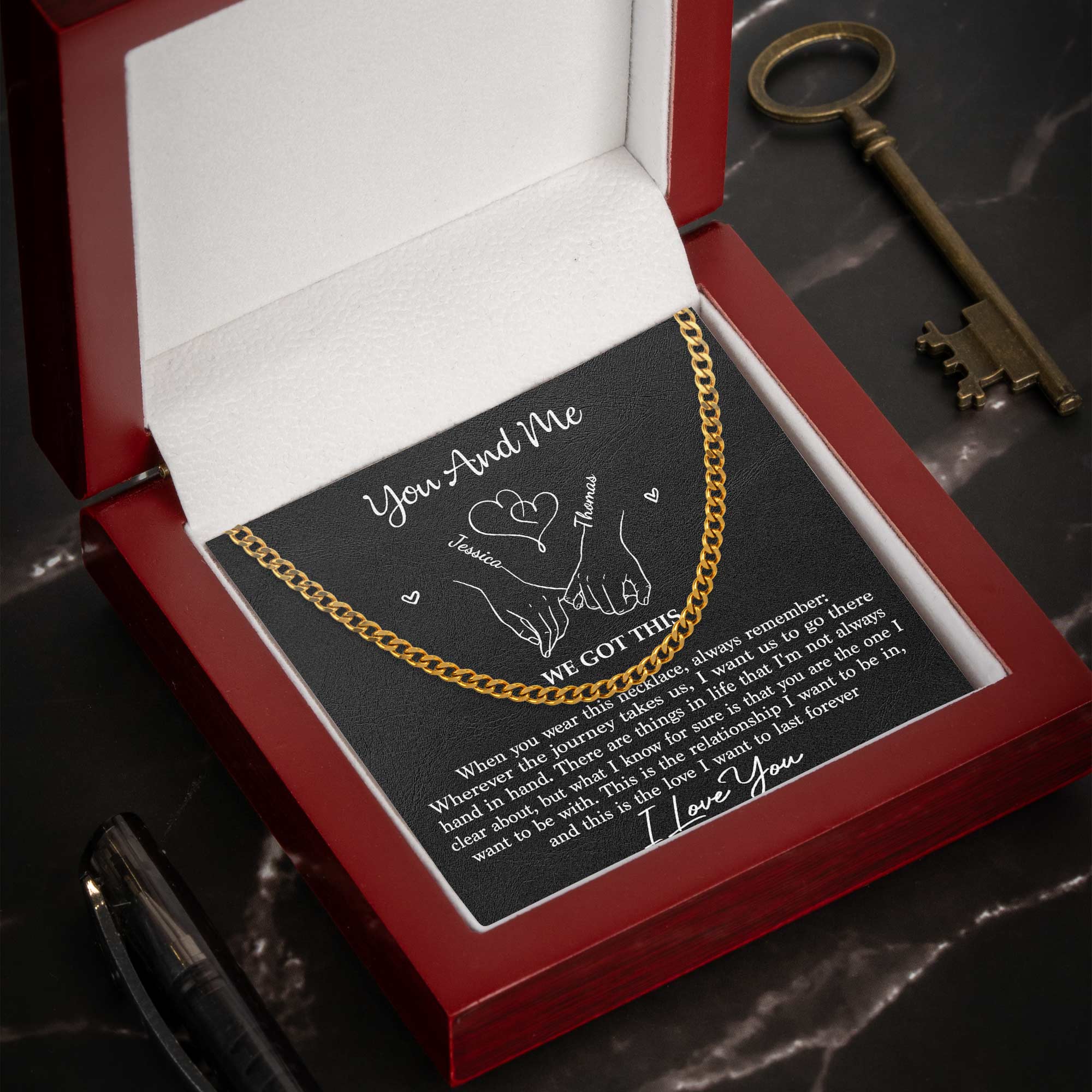 You And Me We Got This Promise - Personalized Men's Cuban Link Chain