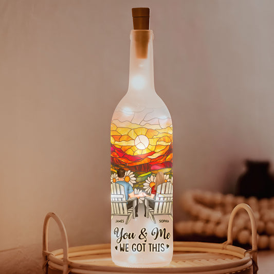 You And Me We Got This - Stained Glass Style - Personalized Bottle Lamp