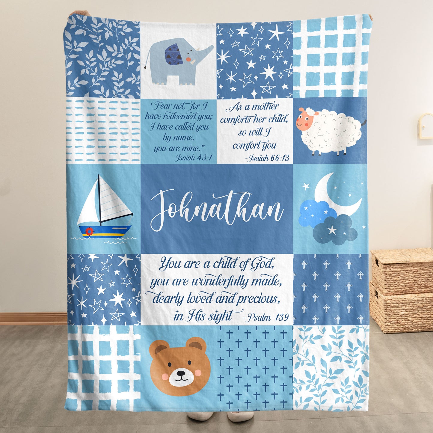You Are A Child Of God - Baptism Gift With Name And Bible Verses - Personalized Blanket