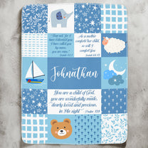 You Are A Child Of God - Baptism Gift With Name And Bible Verses - Personalized Blanket