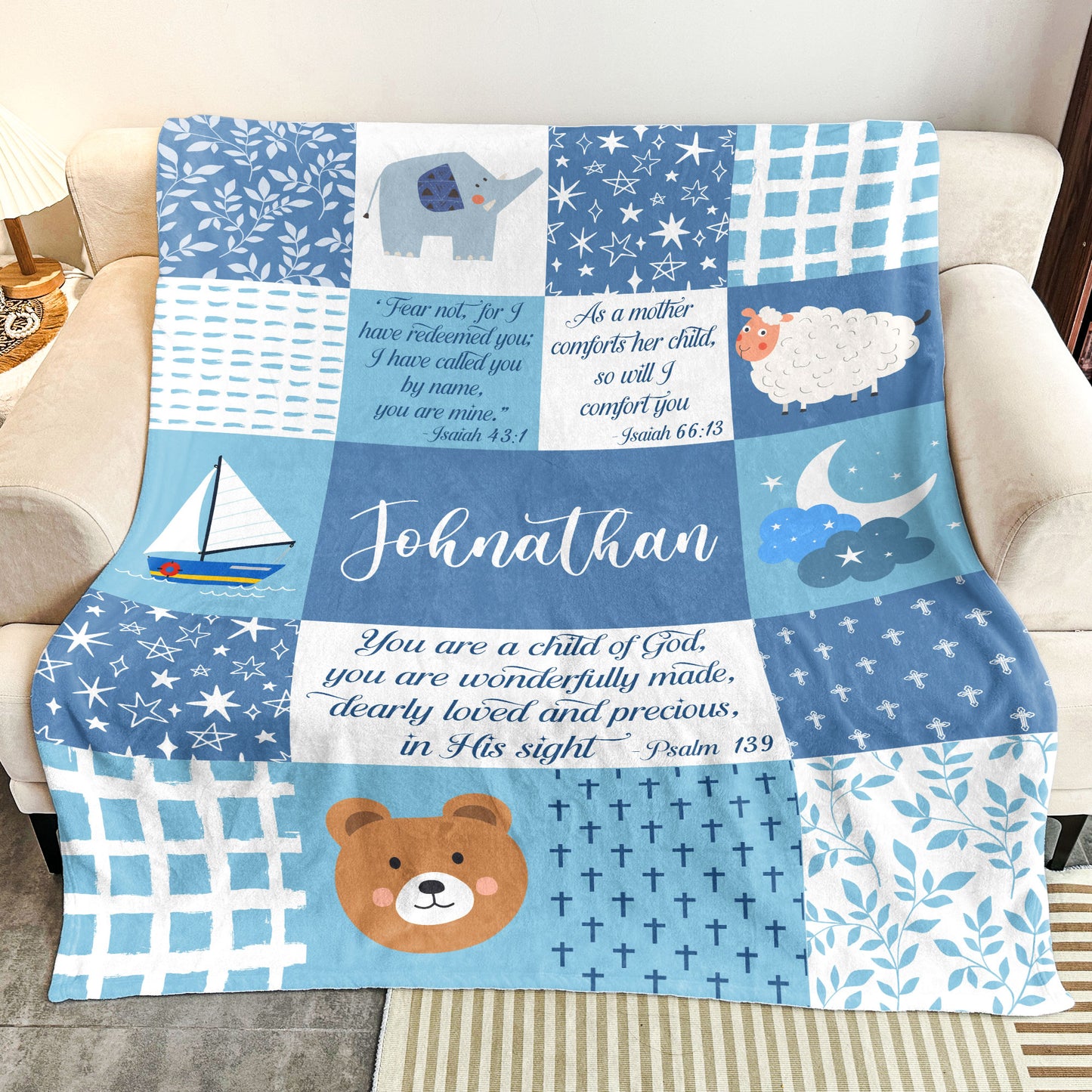 You Are A Child Of God - Baptism Gift With Name And Bible Verses - Personalized Blanket