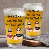 You Are An Awesome Son - Personalized Beer Glass