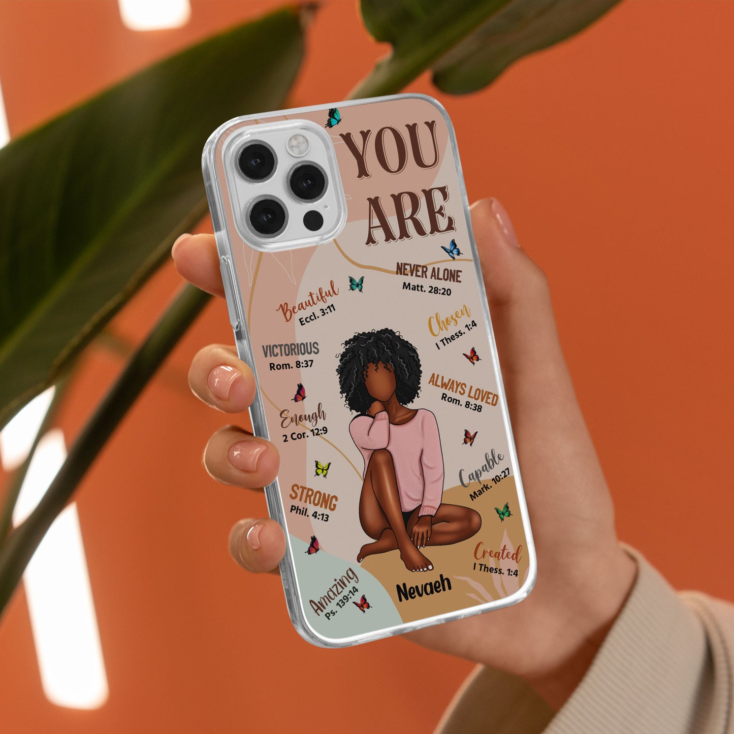 You Are Beautiful - Personalized Clear Phone Case
