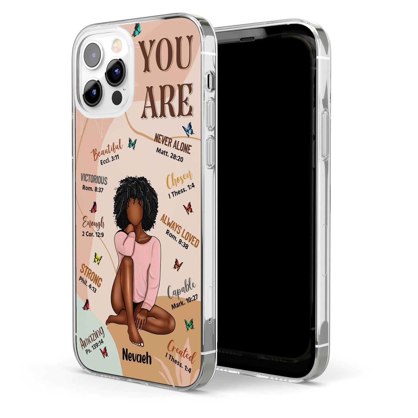 You Are Beautiful - Personalized Clear Phone Case