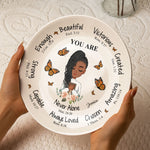 You Are Beautiful Victorious Affirmation Gift - Personalized Ceramic Plate