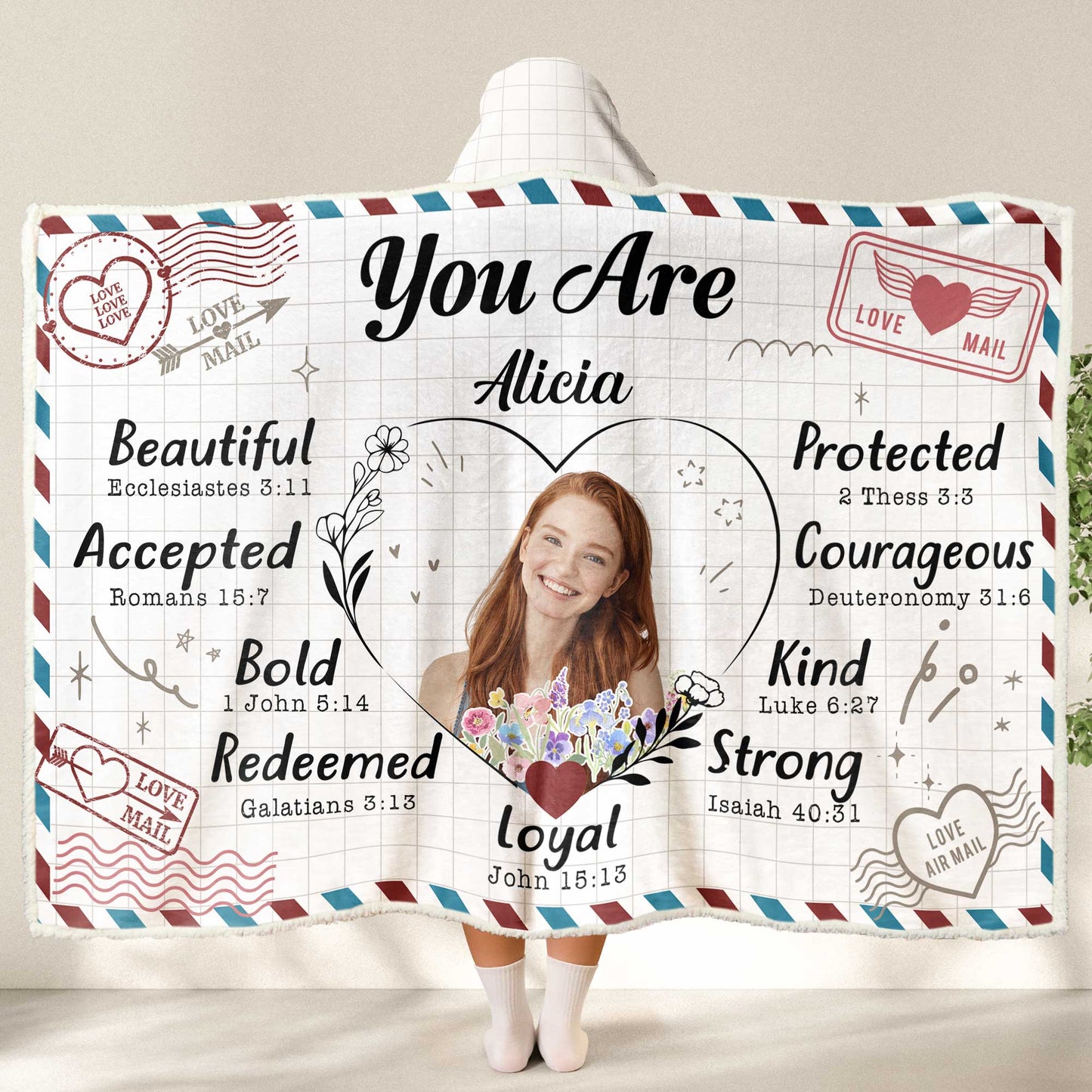 You Are Beautiful And Kind - Personalized Photo Wearable Blanket Hoodie