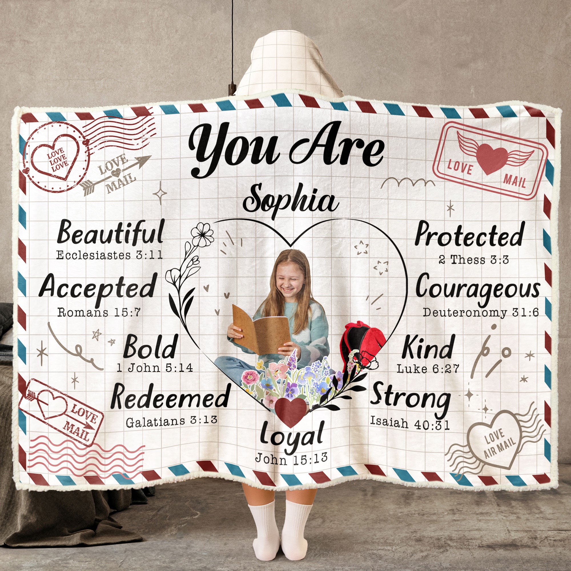 You Are Beautiful And Kind - Personalized Photo Wearable Blanket Hoodie