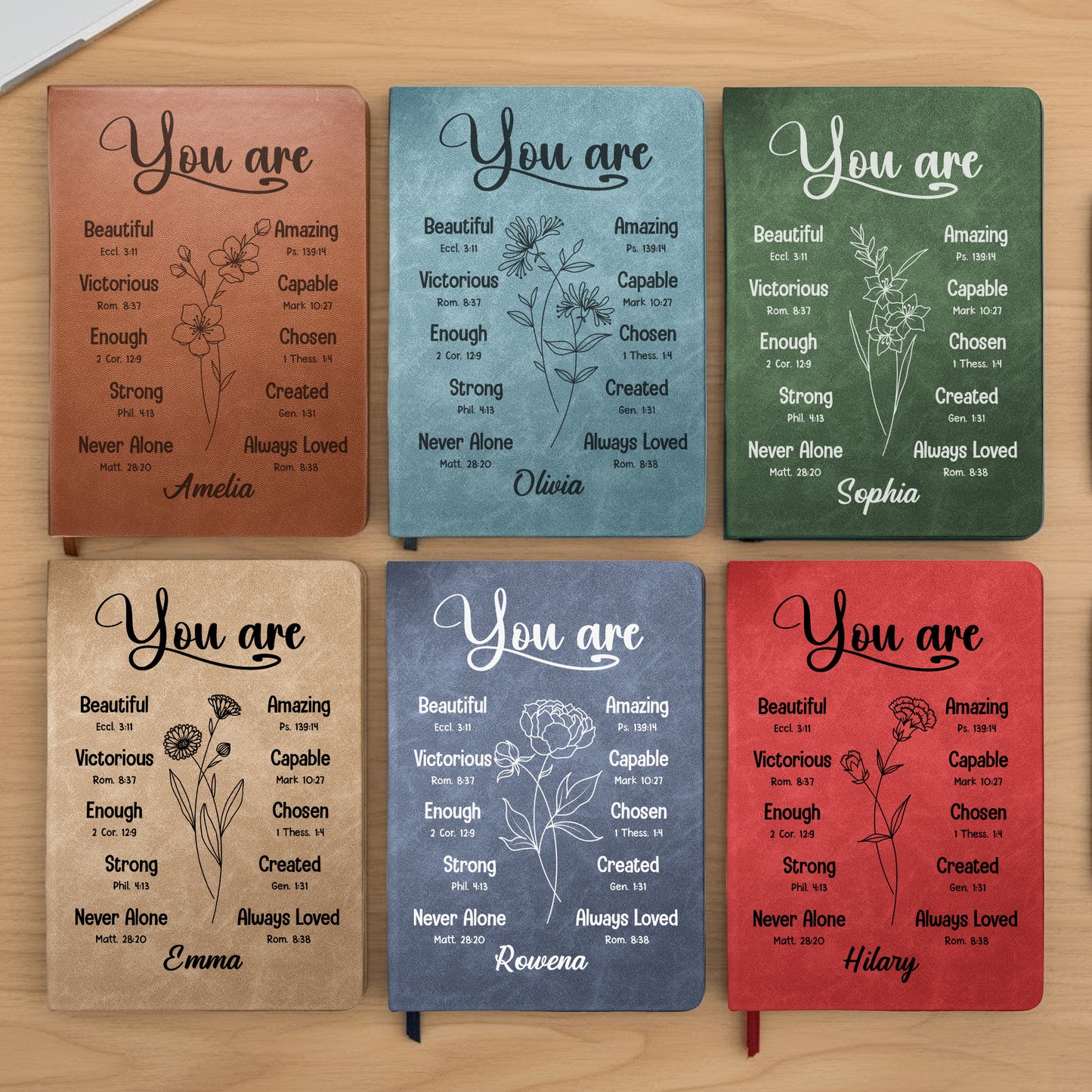 You Are Bible Verse Christian Gift For Women - Personalized Leather Journal