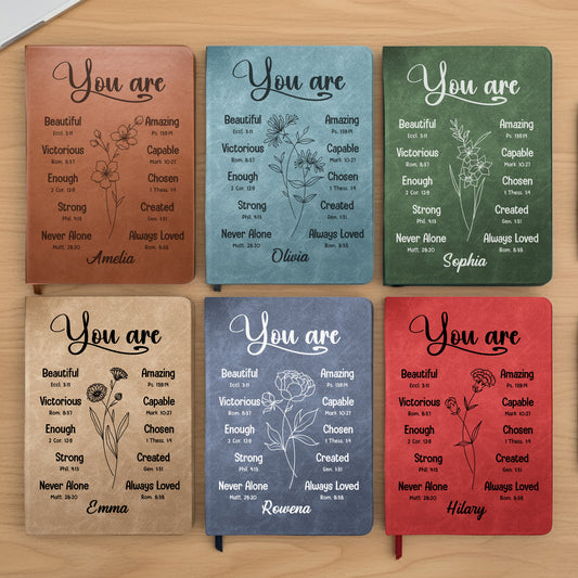 You Are Bible Verse Christian Gift For Women - Personalized Leather Journal