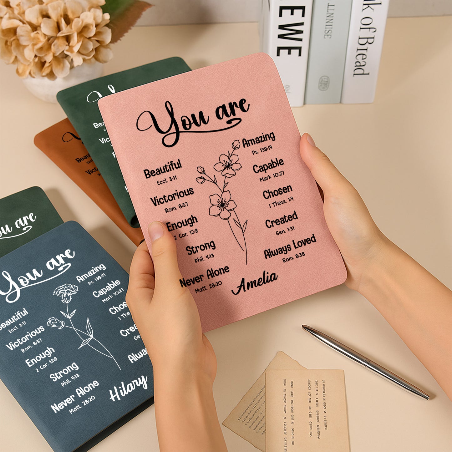 You Are Bible Verse Christian Gift For Women - Personalized Leather Journal