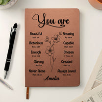 You Are Bible Verse Christian Gift For Women - Personalized Leather Journal