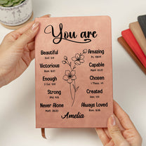 You Are Bible Verse Christian Gift For Women - Personalized Leather Journal