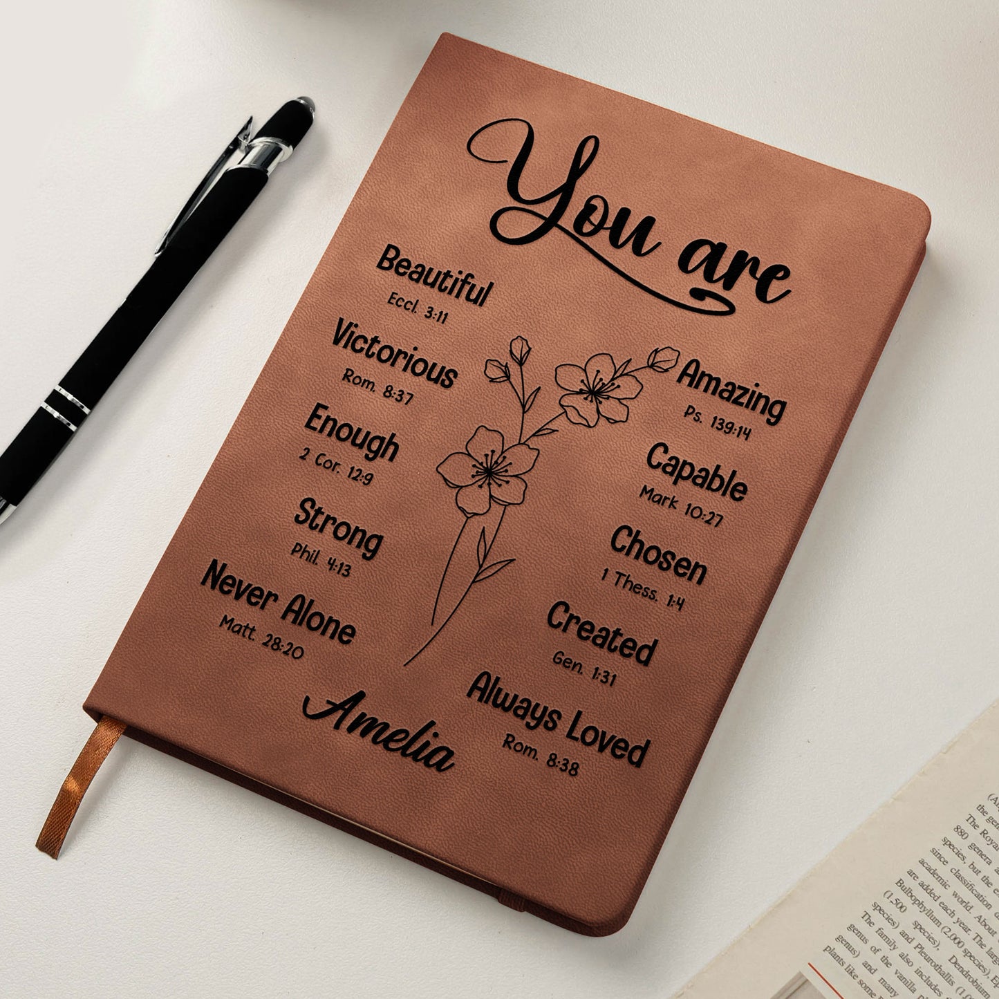 You Are Bible Verse Christian Gift For Women - Personalized Leather Journal