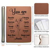 You Are Bible Verse Christian Gift For Women - Personalized Leather Journal
