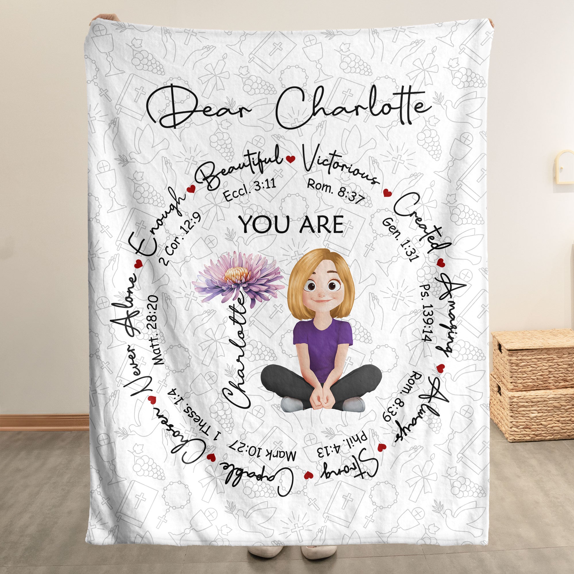 You Are Bible Verses Birth Flower - Personalized Blanket