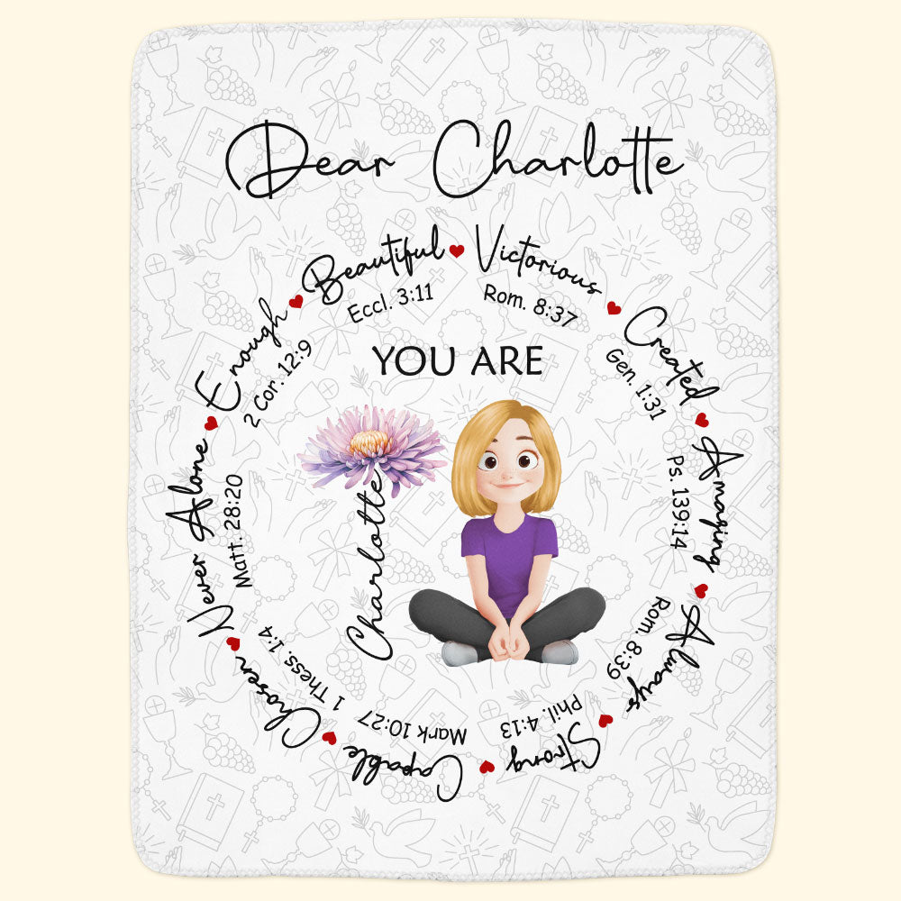 You Are Bible Verses Birth Flower - Personalized Blanket