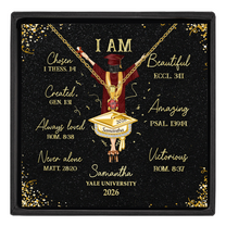 You Are Chosen Bible - Personalized Graduation Cap Pendant Necklace With Birthstone