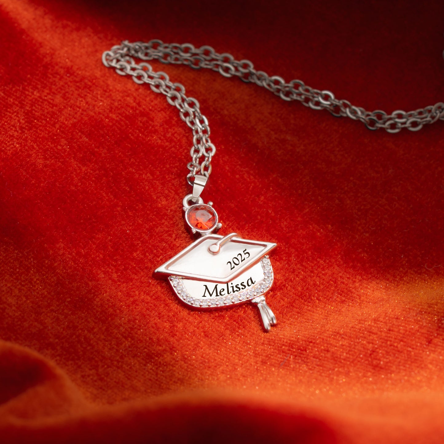 You Are Chosen Bible - Personalized Graduation Cap Pendant Necklace With Birthstone