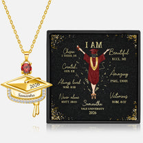 You Are Chosen Bible - Personalized Graduation Cap Pendant Necklace With Birthstone