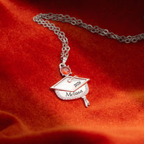 You Are Chosen Bible - Personalized Graduation Cap Pendant Necklace With Birthstone