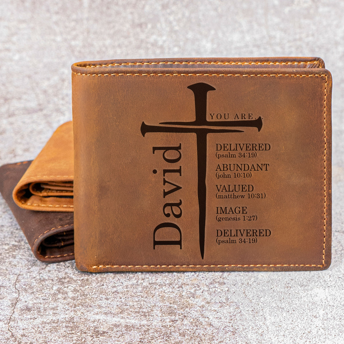 Scripture Wallets You Are Custom Name Bible Verses - Personalized Leather Wallet – Macorner
