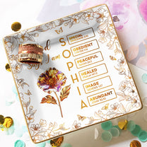 You Are Custom Name Letter In Bible Gold Birth Flower Style - Personalized Jewelry Dish