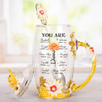 You Are Gifts - Personalized Enamel Flower Tea Cup