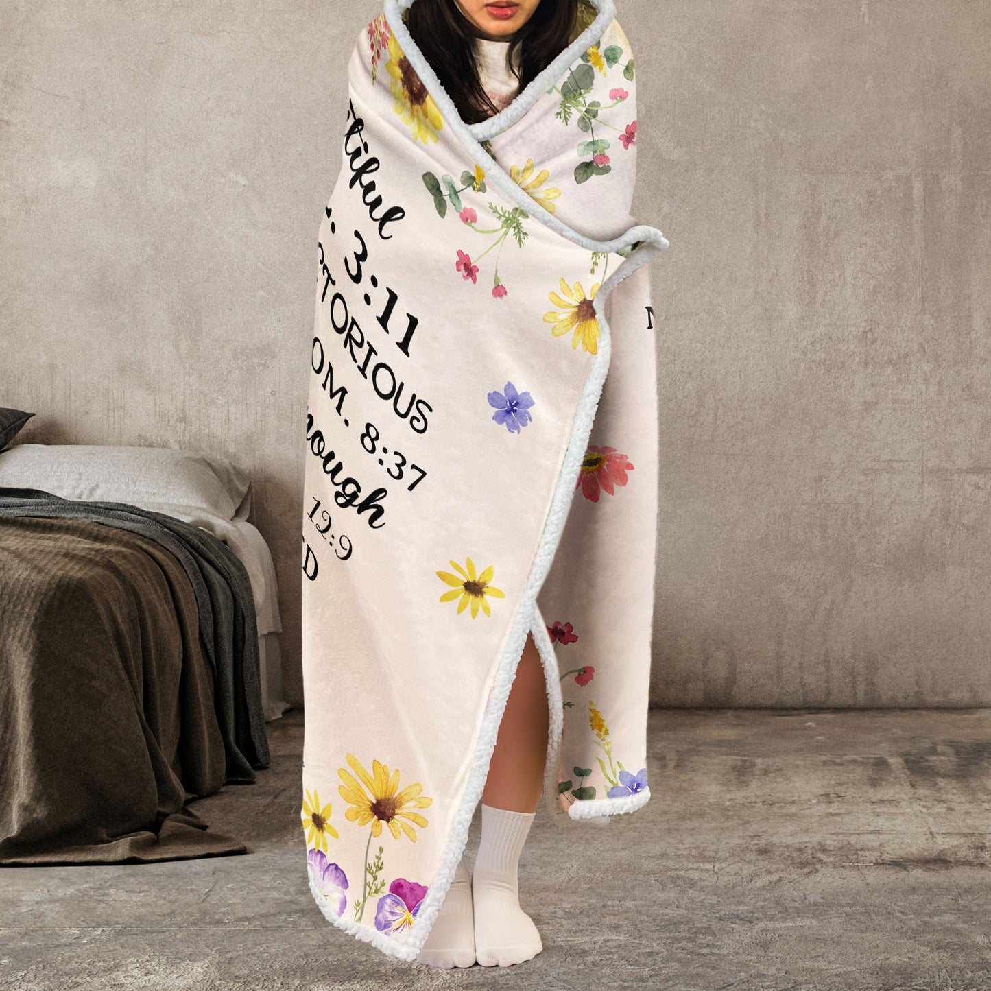 You Are Loved Affirmation - Personalized Photo Wearable Blanket Hoodie