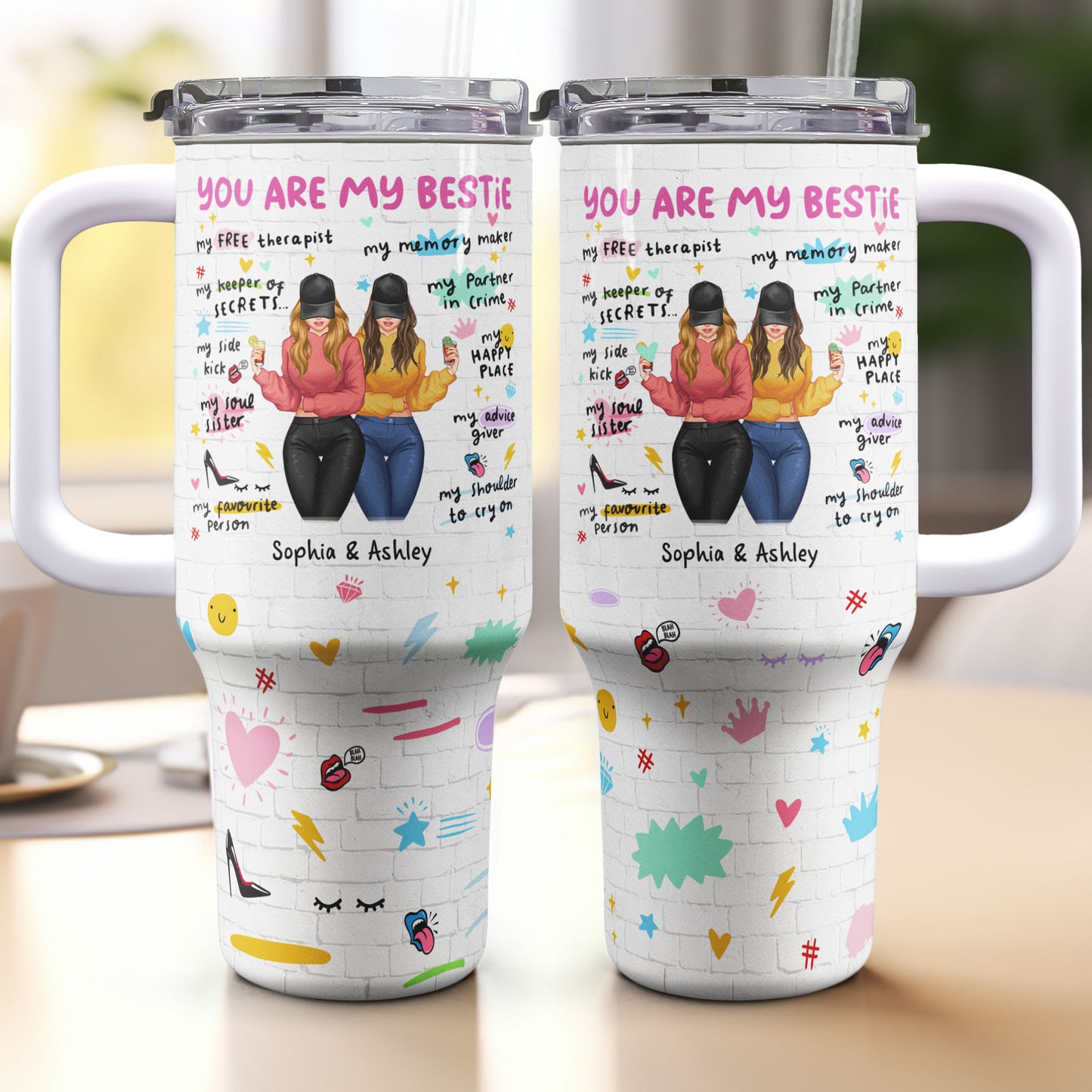 You Are My Bestie - Personalized 40oz Tumbler With Straw