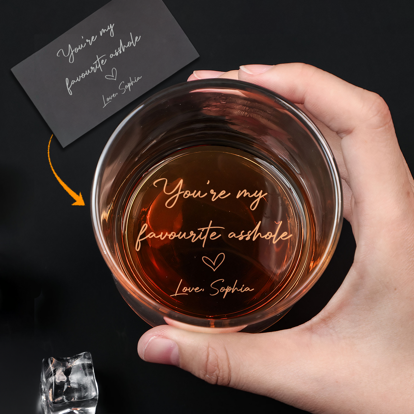 You Are My Favourite A**hole Funny Gift - Personalized Engraved Whiskey Glass