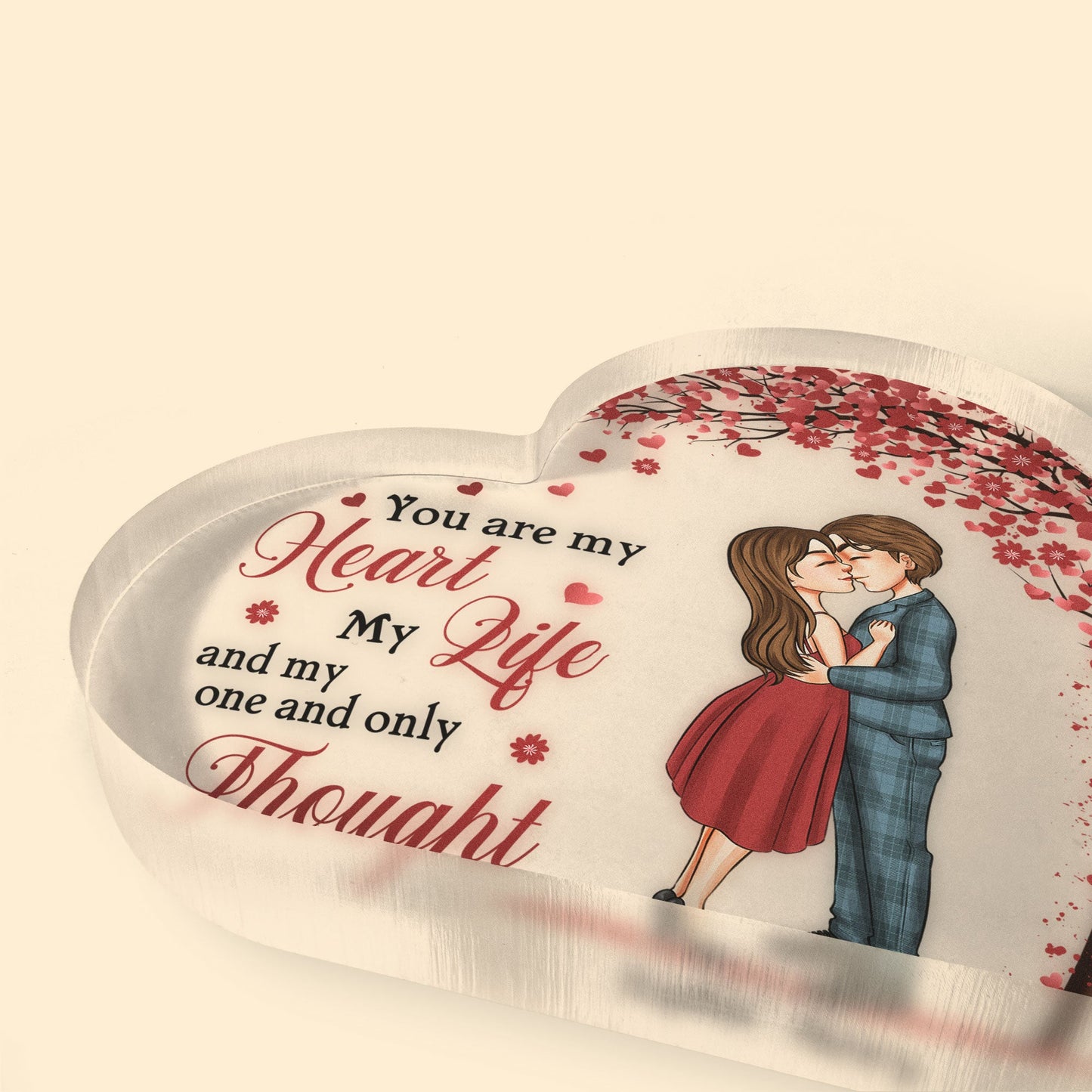 You Are My Heart My Life - Personalized Heart Shaped Acrylic Plaque