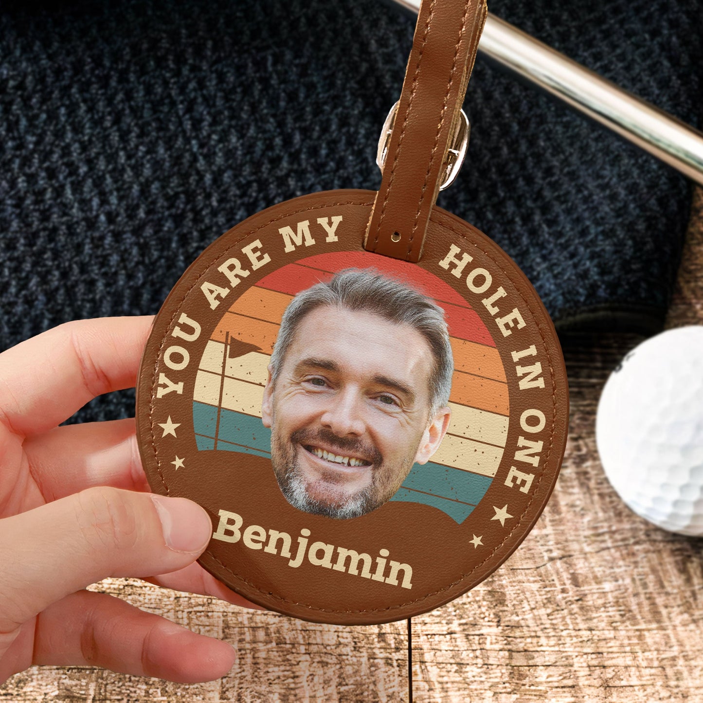 You Are My Hole In One - Personalized Leather Golf Bag Tag