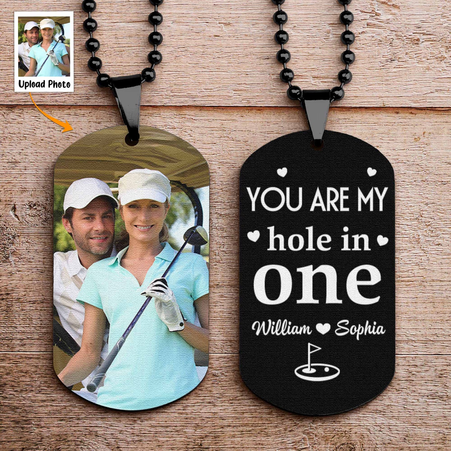 You Are My Hole In One - Personalized Photo Dog Tag Necklace