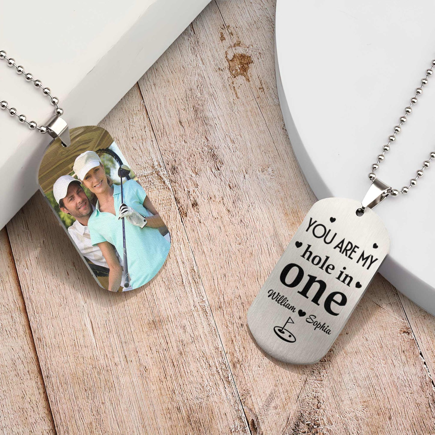 You Are My Hole In One - Personalized Photo Dog Tag Necklace